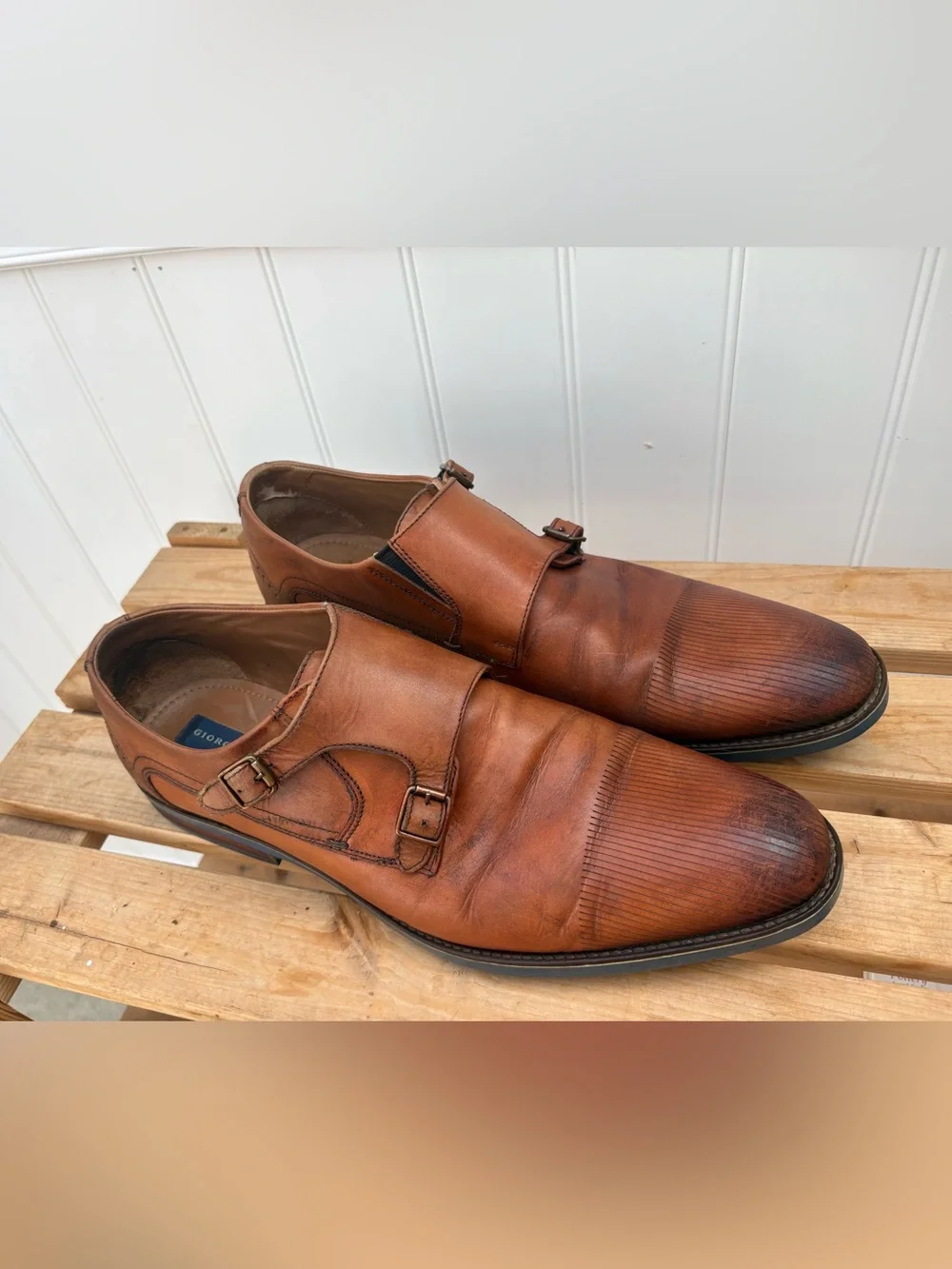 Giorgio Brutini Men's Double Monk Strap Oxfords - Brown